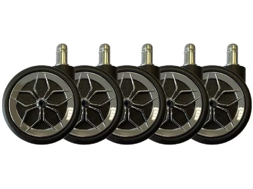[90301424 1581667] LC-Power Rollen LC-CASTERS-2-DRIFT 5er Set Chrom