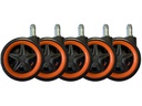 LC-Power Rollen LC-CASTERS-DRIFT 5er Set Orange