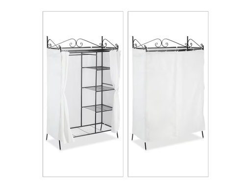 [90301779 1422155] relaxdays Garderobenständer Country 172 x 105 x 45 cm, Schwarz/Weiss