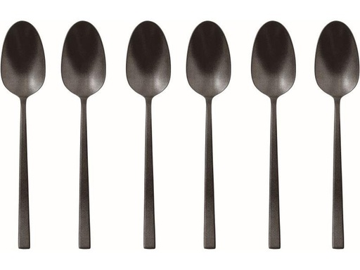 [90301849 1574978] Sambonet Espressolöffel Rock 1 Stück, Schwarz glanz/Metall/Silber