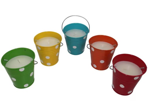 [90301916 1165413] Dameco Anti-Mücken-Kerze Citronella im Eimer, 5 Stück