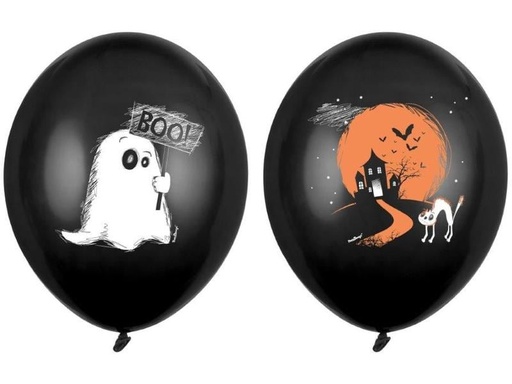 [90302037 1404079] Partydeco Ballons Gespenst 30 cm, 50 Stk. Schwarz