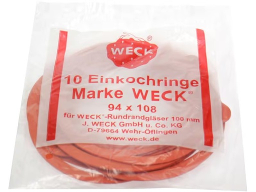 [90302223 1513044] Weck Gummidichtring Ø 10 cm 10 Stück, Rot