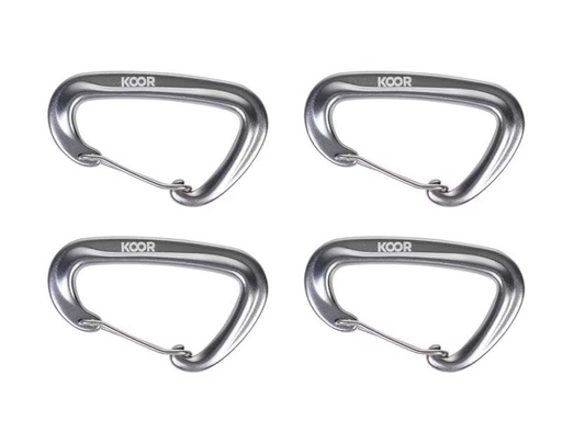 [90302409 1498257] KOOR Karabinerhaken Fissare, Silber, 4 Stück