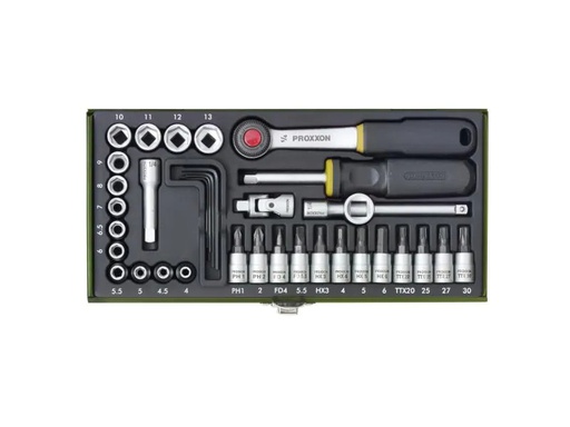 [90050095 718851] Proxxon Industrial Steckschlüssel-Set 1/4 36-teilig