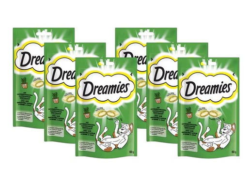 [90302734 1582441] Dreamies Katzen-Snack mit Katzenminze Geschmack, 6 x 60 g