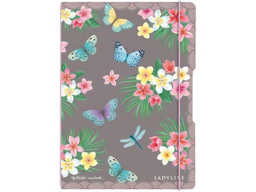 [90303109 1496909] Herlitz Notizheft Ladylike Jungle A4, 2 x 40 S., liniert/kariert