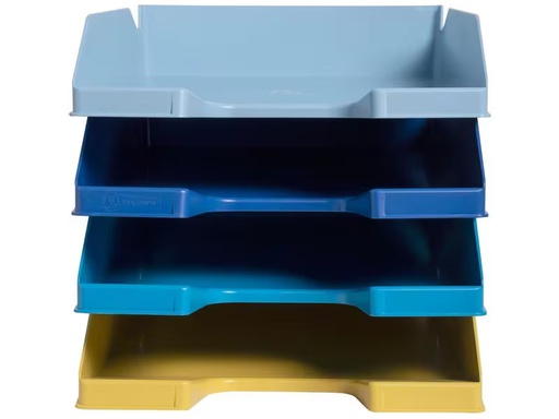 [90303334 1588063] Exacompta Ablagekorb Bee Blue Combo Midi Mehrfarbig, 4 Stück