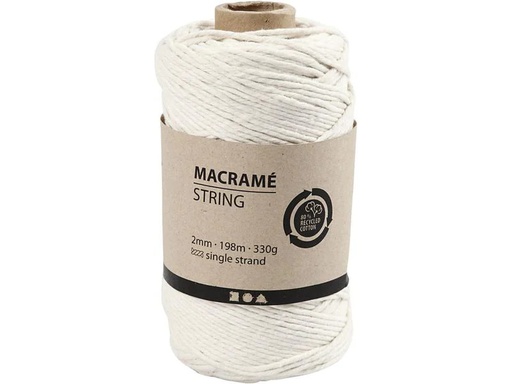 [90050329 1140349] Creativ Company Baumwollgarn Makramé 330 g, Weiss