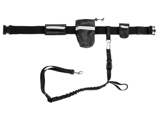 [90304255 1560549] SwissPet Fahrrad- und Joggingleine Set, 60-120 cm, Schwarz