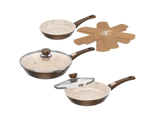 [90050377 421527] Genius Bratpfanne Cerafit Granit 7-teilig