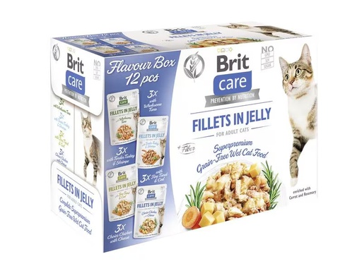 [90304523 1585514] Brit Nassfutter Care Flavour box Fillets Gelée, 12 x 85 g
