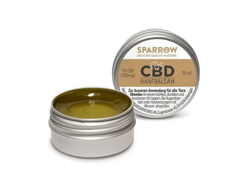 [90304693 1584236] Sparrow Pet CBD Hanfbalsam mit 1% CBD, 15 ml
