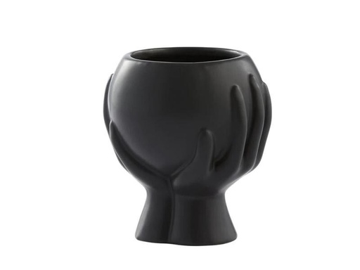 [90305012 1558380] Lene Bjerre Blumentopf Haniya 13.5 cm, Schwarz