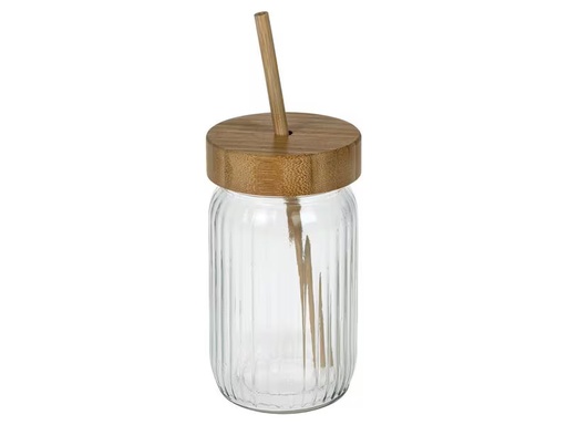 [90305154 1571470] FURBER Trinkglas mit Strohhalm 500 ml, 1 Stück