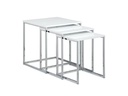relaxdays Beistelltisch 3er Set 30/35/40 x 36/39/42 cm, Silber/Weiss