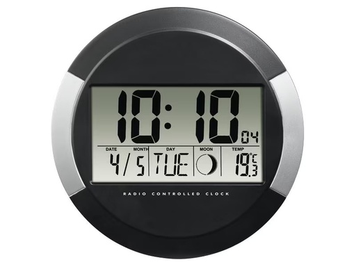 [90305365 1591080] Hama Funk-Wanduhr PP-245 Ø 24.5 cm, Schwarz