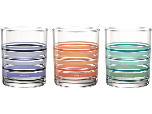 [90305384 1565471] Montana Trinkglas :New Stripes 240 ml, 1 Stück, Transparent