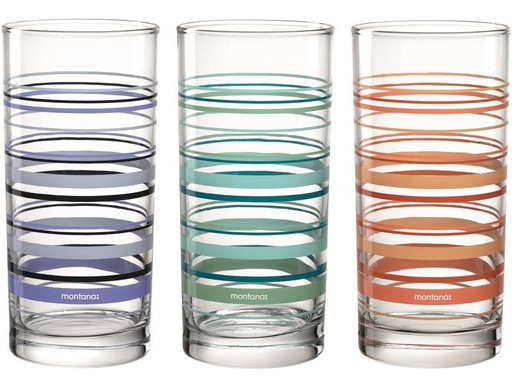 [90305441 1565472] Montana Trinkglas :New Stripes 280 ml, 1 Stück, Transparent