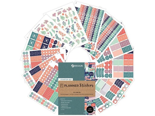 [90305502 1583679] Z-Design Motivsticker Planner Starter Set 12 Blatt, 1.257 Sticker