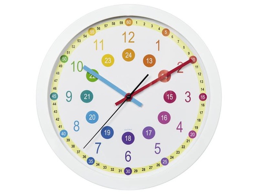 [90305572 1591077] Hama Wanduhr Easy Learning Ø 30 cm, Weiss