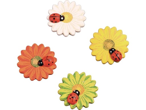 [90050532 805758] Knorr Prandell Streudeko 3 cm Blume Marienkäfer, 8 Stück