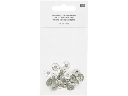 [90305981 1579170] Rico Design Kerzendocht Halter Stahl, 20 Stück