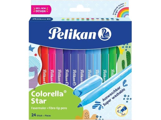 [90306009 1496891] Pelikan Filzstift Colorella Star 0.6 mm, 24 Farben