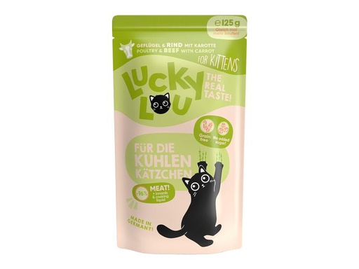 [90306095 1586544] Lucky Lou Nassfutter Lifestage Kitten Geflügel &amp; Rind, 125 g