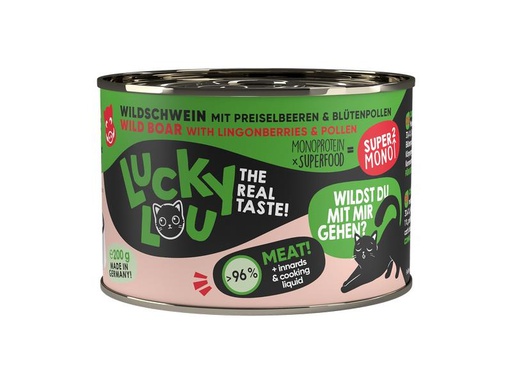 [90306097 1586561] Lucky Lou Nassfutter SuperMono Wildschwein, 200 g