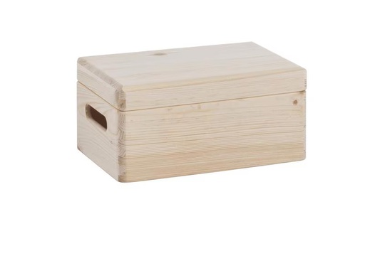 [90306099 1596125] Zeller Present Aufbewahrungskiste mit Deckel 30 x 14 cm, Nature