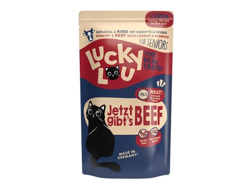 [90306107 1586546] Lucky Lou Nassfutter Lifestage Senior Geflügel &amp; Rind, 125 g