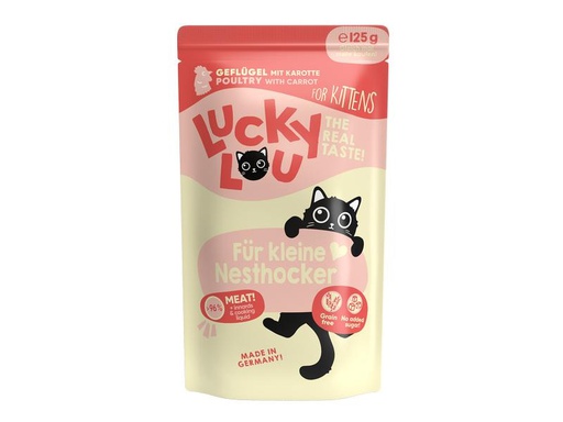 [90306110 1586545] Lucky Lou Nassfutter Lifestage Kitten Geflügel, 125 g