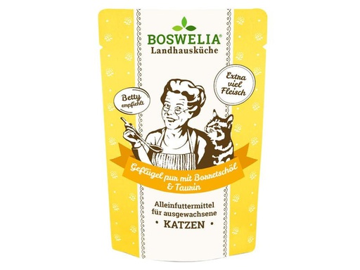 [90306138 1589790] Betty's Landhausküche Nassfutter Geflügel pur mit Borretschöl, 100 g