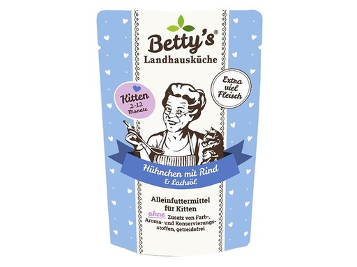 [90306204 1589796] Betty's Landhausküche Nassfutter Hühnchen mit Rind, 100 g