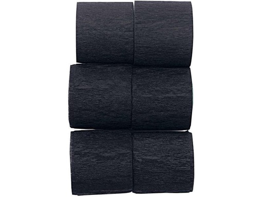 [90050585 988033] Rico Design Kreppbänder 6 Rollen, Schwarz