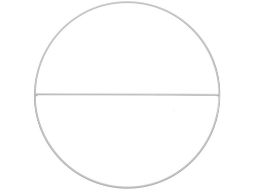 [90306378 1579235] Rico Design Metallring mit Querstrebe Weiss, 25 cm