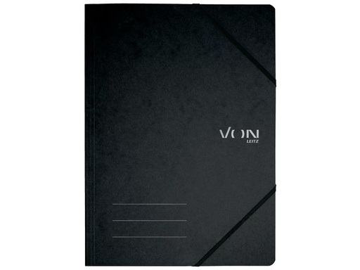 [90306969 1597737] VON Gummibandmappe A4, Schwarz, 5 Stück