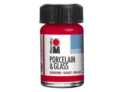 [90307298 1596869] Marabu Glas- und Porzellanfarbe 125 Kirsche, 15 ml