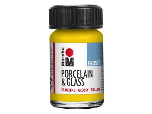 [90307306 1596873] Marabu Glas- und Porzellanfarbe 220 Sonnengelb, 15 ml