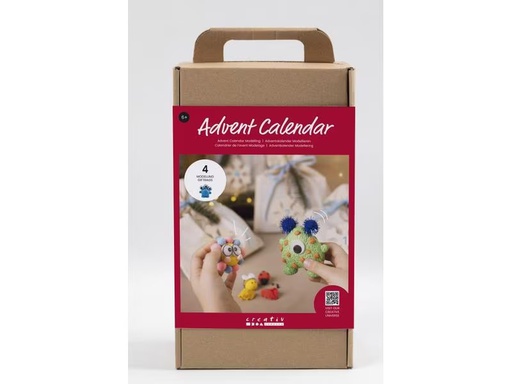 [90307326 1582332] Creativ Company Adventskalender Bastelset Modellieren, 4 Stück