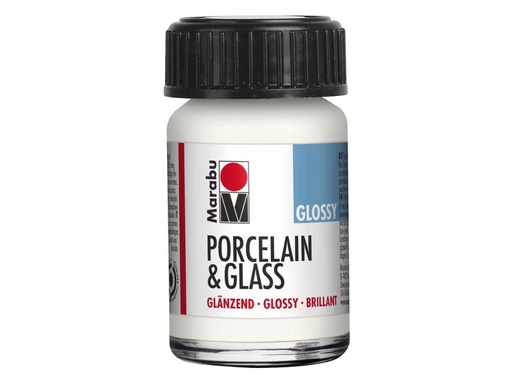 [90307334 1596866] Marabu Glas- und Porzellanfarbe 070 Weiss, 15 ml