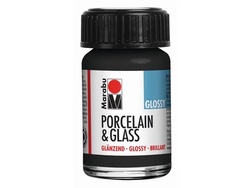 [90307351 1596867] Marabu Glas- und Porzellanfarbe 073 Schwarz, 15 ml