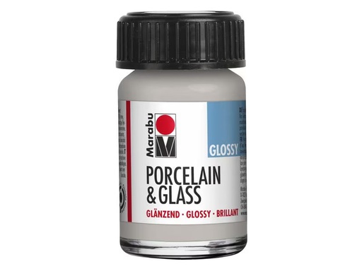 [90307474 1596875] Marabu Glas- und Porzellanfarbe 782 Metallic-Silber, 15 ml
