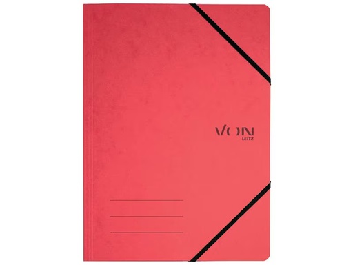 [90307487 1597733] VON Gummibandmappe A4, Rot, 5 Stück