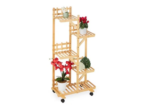 [90307542 1594787] relaxdays Pflanzenständer mit 5 Ablagen 130 cm, Nature