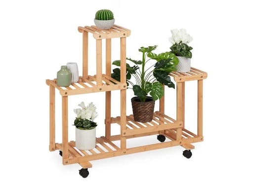 [90307573 1594786] relaxdays Pflanzenständer mit 6 Ablagen 79 cm, Nature