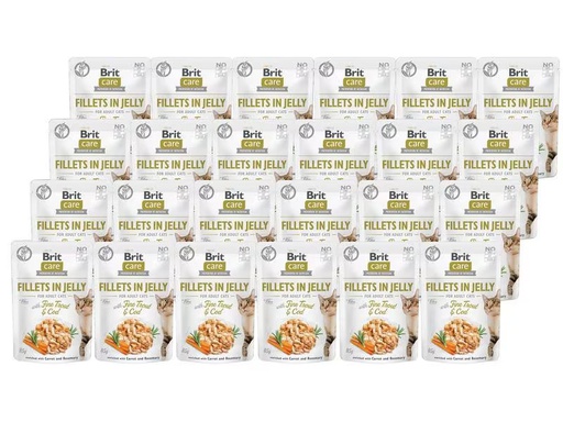 [90307675 1585542] Brit Nassfutter Care Fillets Gelée Forrelle &amp; Kabeljau, 24 x 85 g