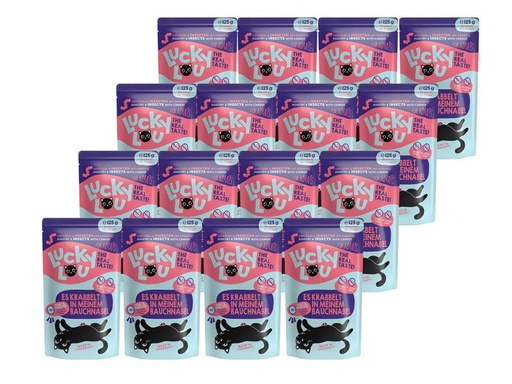 [90307783 1594531] Lucky Lou Nassfutter Lifestage Adult Geflügel &amp; Insekten, 16 x 125 g