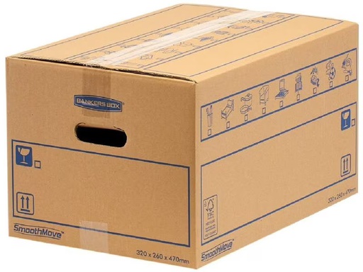 [90308110 1586666] Fellowes Umzugsbox Smoothmove C-Flute Braun, 10Stk.